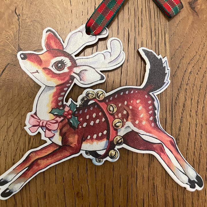 Barrel Down South - Wholesale Ornament - Vintage Rudolph Reindeer Christmas Holiday Wood Ornament