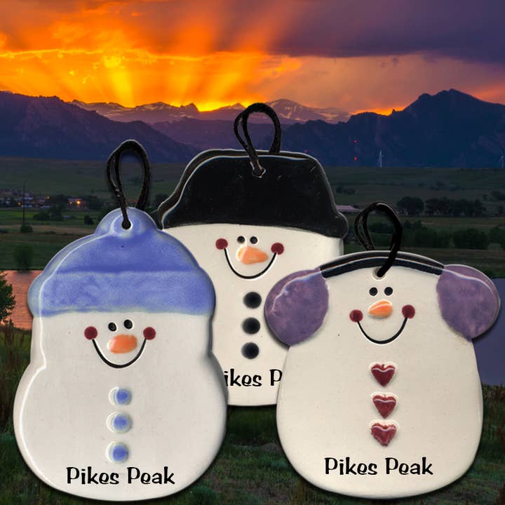 Ceramic Round snowman assortment for wholesale by August Ceramics