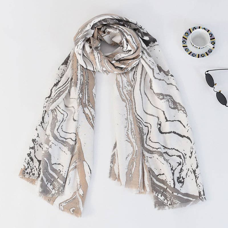 Funkyrel® Atzbranding Limited - Wholesale Scarf - Women's - Scarvii - Marble Long Scarf2