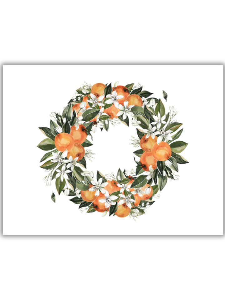 Orange Wreath Notecards for wholesale by Be Amazing Paper Company