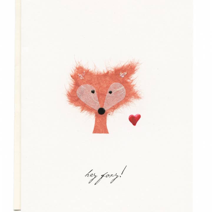 FLAUNT HANDMADE CORRESPONDENCES - Vendita all'ingrosso Biglietti d'amore - «Ehi Foxy!» Volpe con cuore