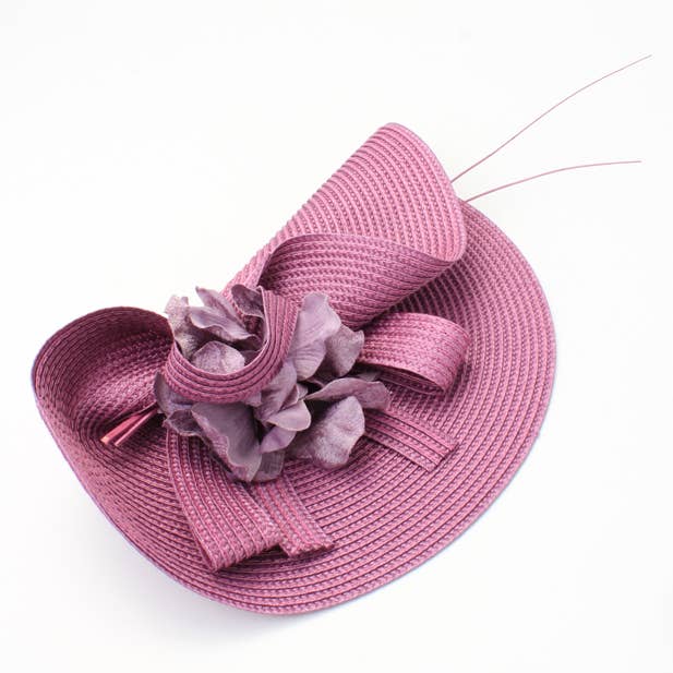 Inca UK – Großhandel Fascinator – Damen – Stil Bernice. Violetter gewebter Fascinator4