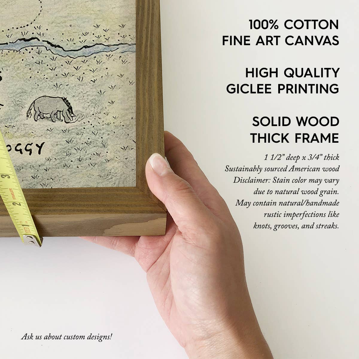 Hangout Home - Wholesale Art Print - Winnie the Pooh Vintage Map - Disney Canvas Art - Wood Frame1