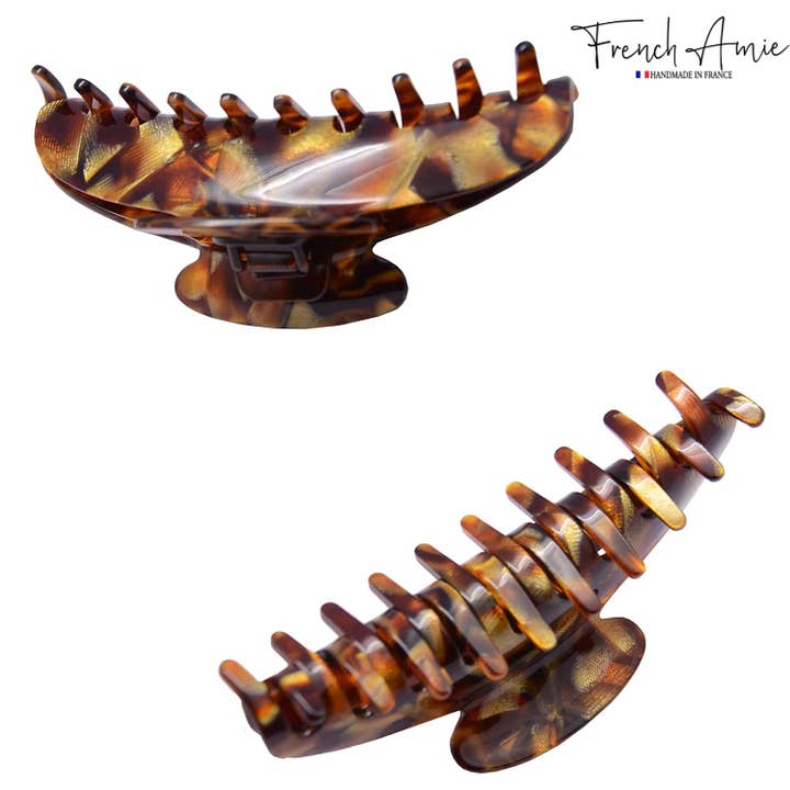Parcelona - Wholesale Hair Clip - Women's - French Amie Contour Large 4 ¾” Celluloid Handmade Jaw Hair Claw Clip for Women3