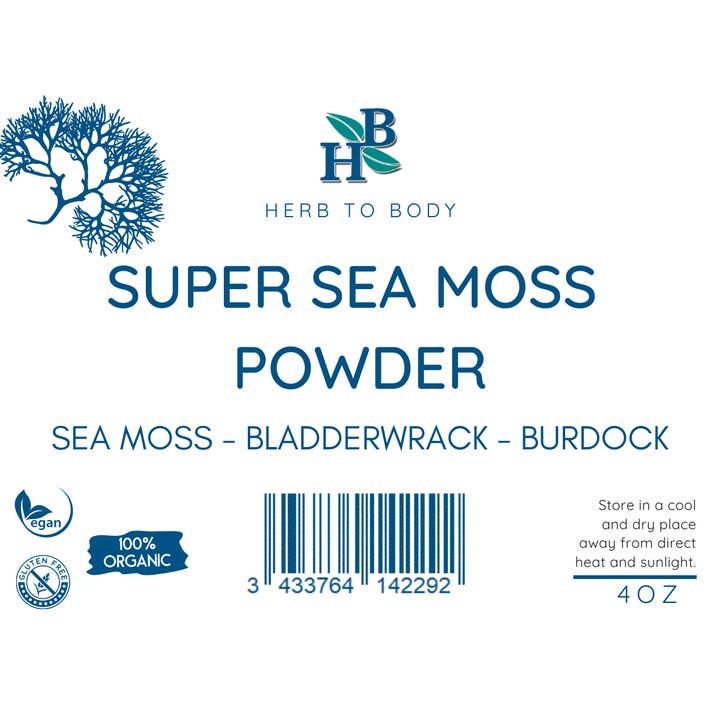 Herb To Body - Wholesale Protein/Superfood Powder - Super Sea Moss Powder 4oz