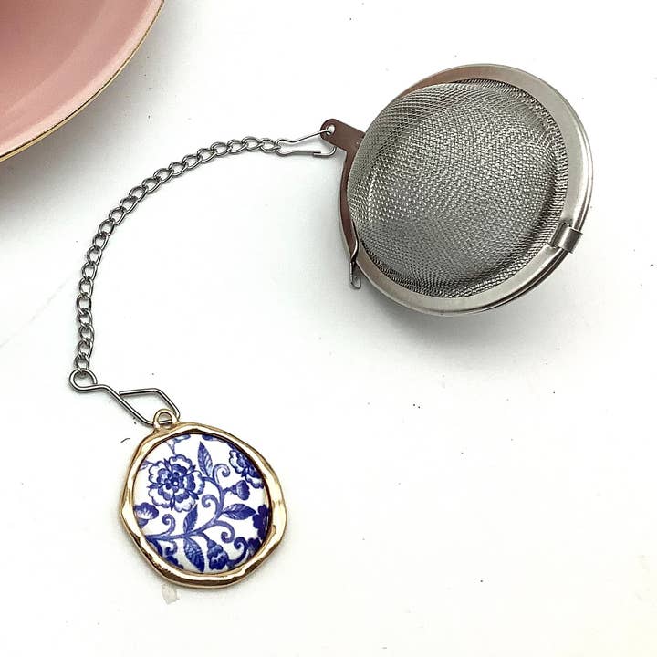 Tea Ball infuser Blue and White Broken China Porcelain for wholesale by All Little Cute Things