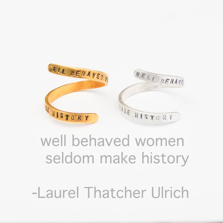Laurel Thatcher Ulrich Wrap Ring for wholesale by Chocolate and Steel