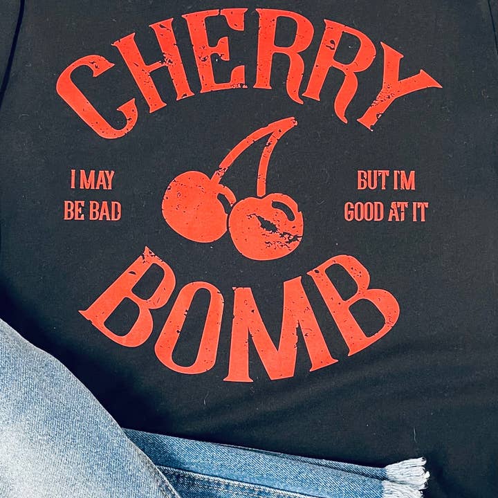 Dixie Grace - Wholesale Screen Printed T-Shirt - Women's - Cherry Bomb - Graphic Tee5