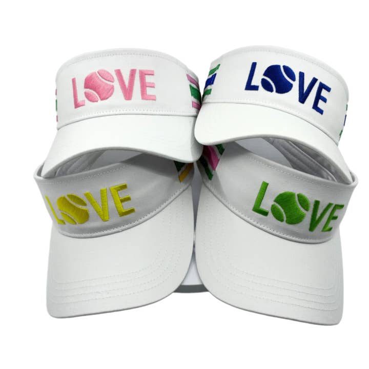 Runway Athletics - Wholesale Visor - Women's - Tennis Visor - White with Lime Love