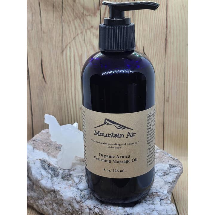 Organic Arnica Warming Massage Oil, Sesame, His & Hers, Sensual, Date Night, Gifts, Warm, Earthy, Vegan, Sustainable, Healing, Organic for wholesale by Mountain Air Body Care
