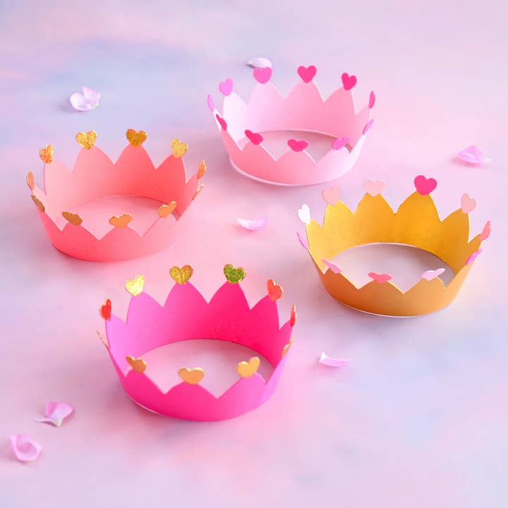 Glitterville Heart Crown, 4 Asst, Papermache for wholesale by Glitterville