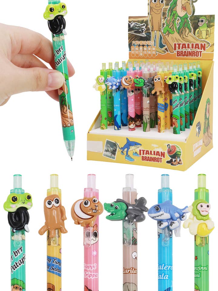 Cute Brain Rot Character Charm Pen - 36 Pcs for wholesale by Cap Zone