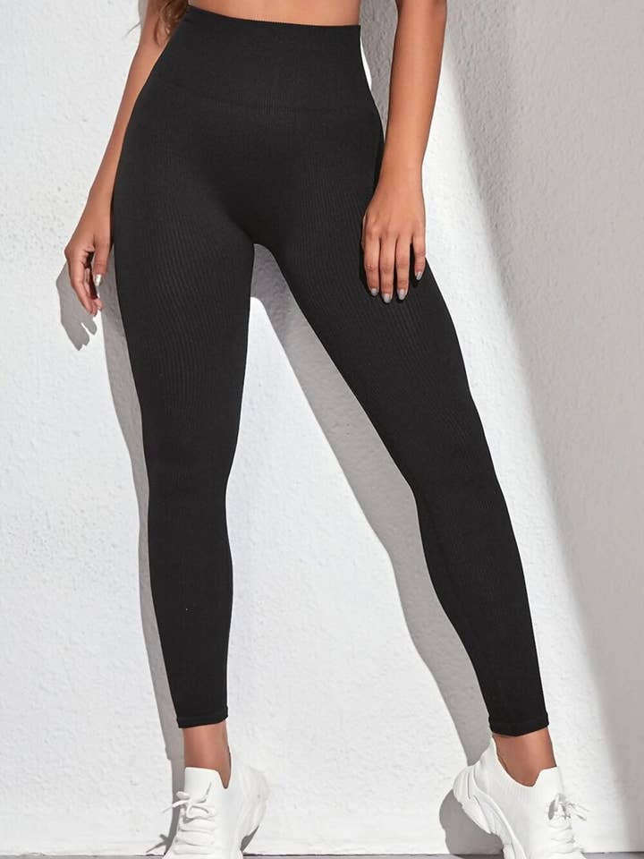 J5FASHION – wholesale Athletic/lounge leggings – Women's – PLUS SIZE HIGH WAIST RIBBED GYM LEGGING2