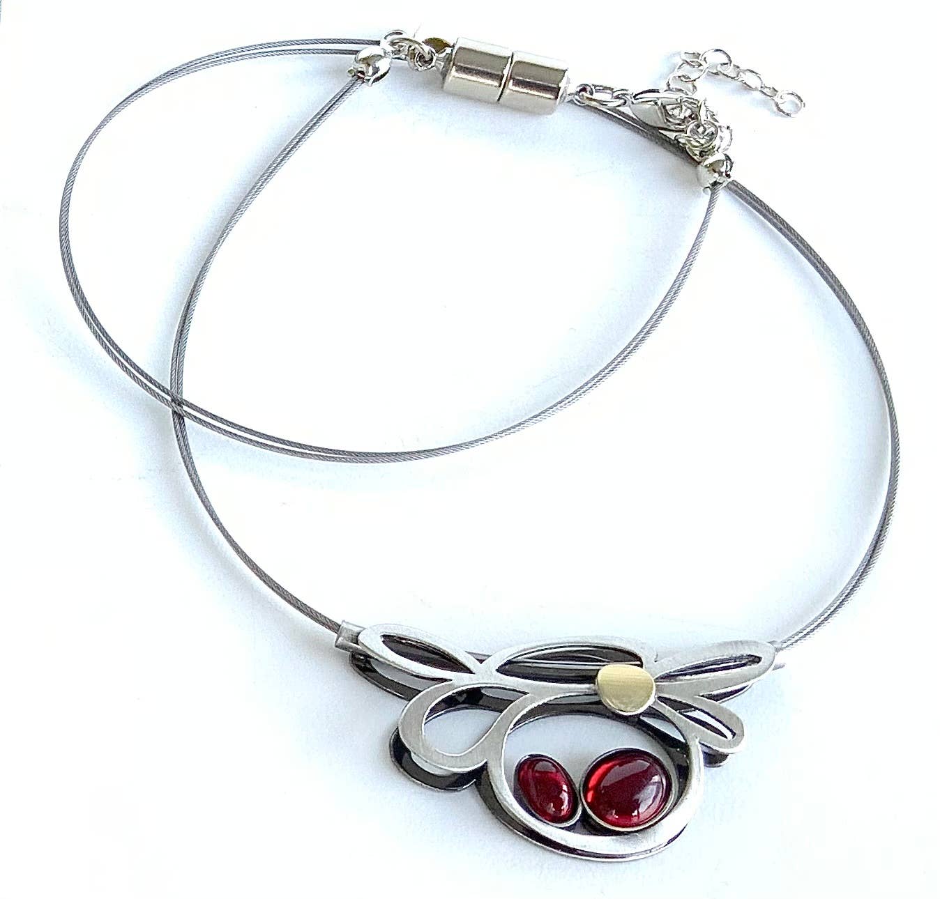 Christophe Poly / Crono Design - Vente Parures de bijoux - ENSEMBLES (GY1) - Collier (G) 17"+2" & Boucles d'oreilles crochet en fil (Y) Ensemble4