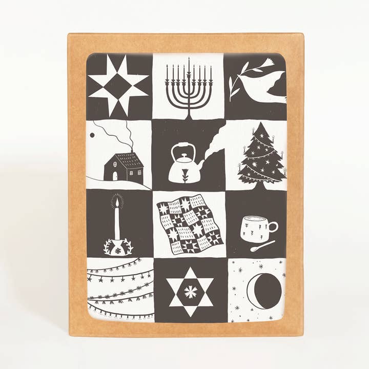 Juego de 8 tarjetas navideñas con retazos para venta al por mayor de Elana Gabrielle