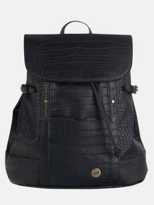 URBAN INDIANA BLACK PU BACKPACK for wholesale by Kbas