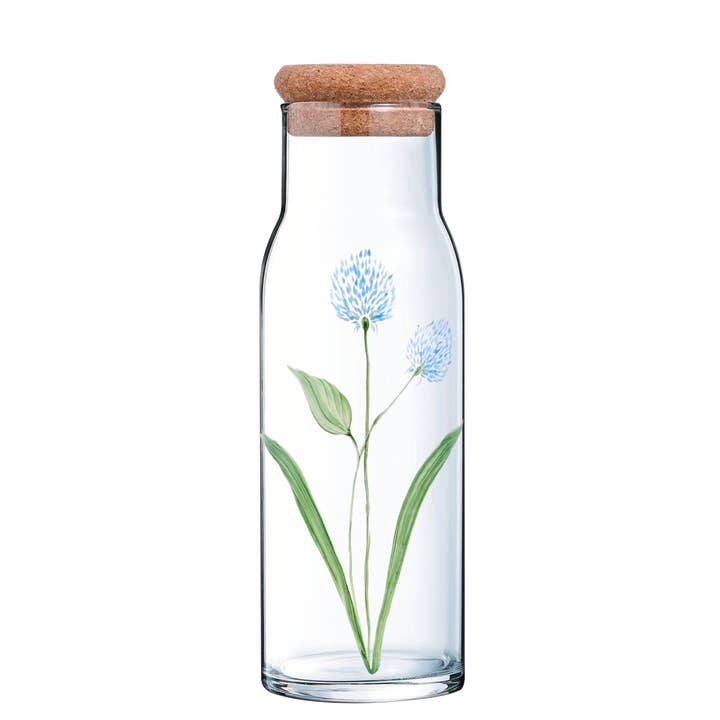 Decantador de vidrio pintado a mano de 1L - Blue Cornflower para venta al por mayor de By Tiline