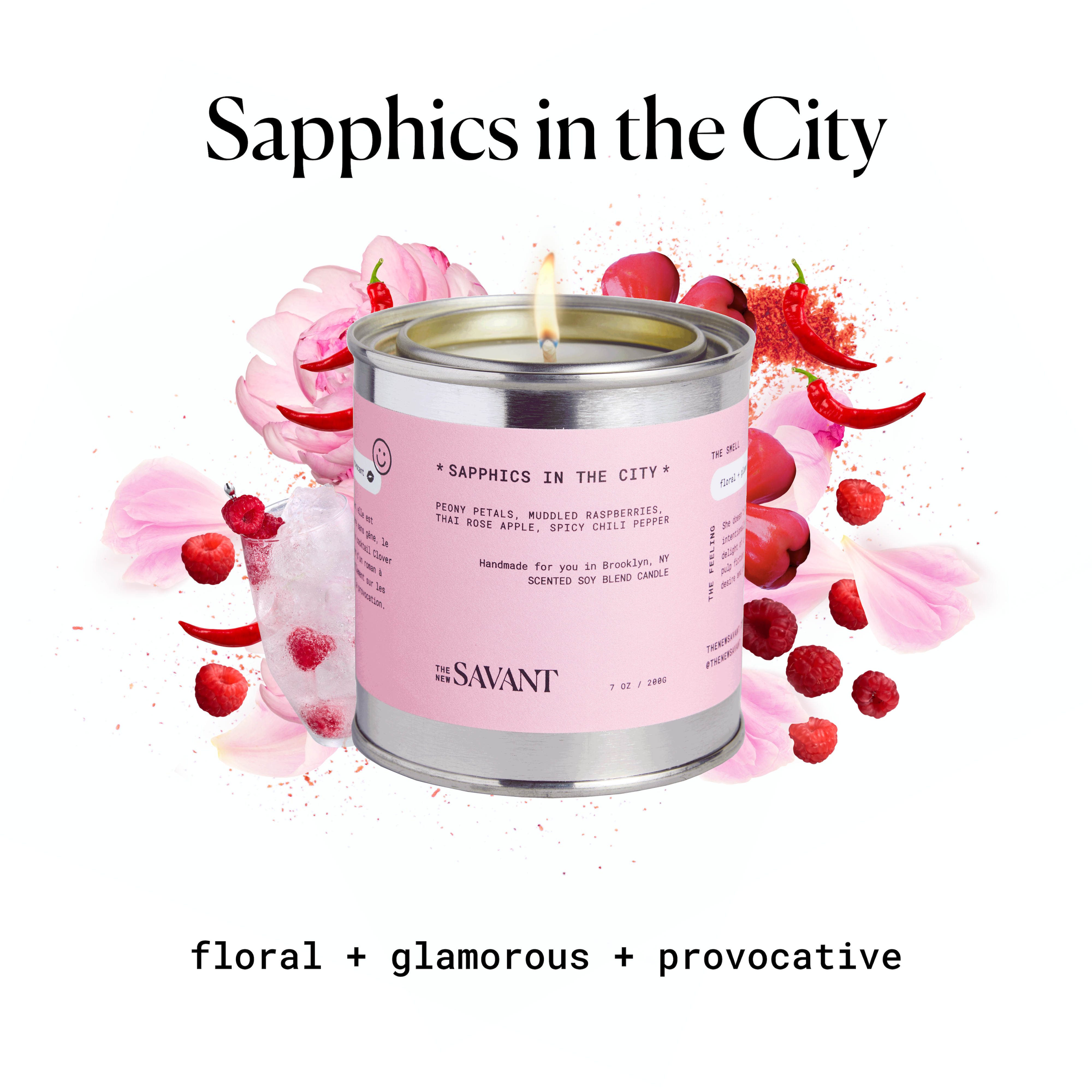 THE NEW SAVANT - Vente Bougie en bocal - Bougie Sapphics in the City - Fruité + Floral Vert3
