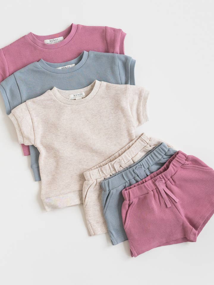 Colored Organics - Wholesale Shirt - Kids - Organic Baby & Kids Ali Waffle Tee - Punch