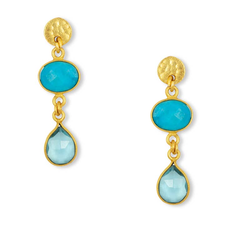 Sia Earrings Turquoise for wholesale by Ashiana London