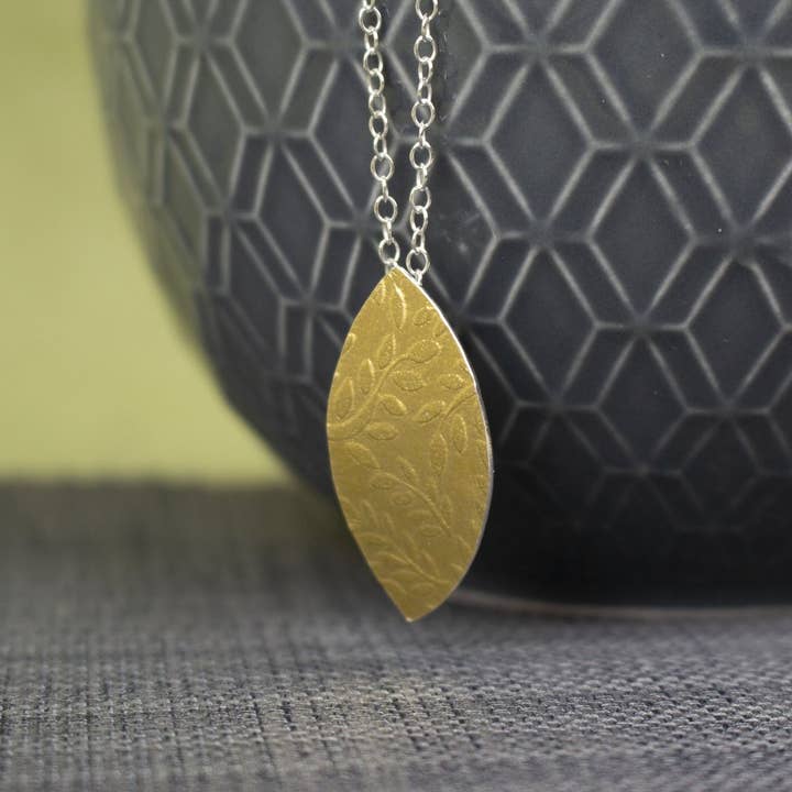 Golden Leaf Petal Pendant for wholesale by Joanne Tinley Jewellery