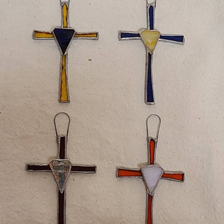 MGL641C Croce in vetro per vetri da 6,3 x 5,1 cm per la vendita all'ingrosso da parte di Arara Enterprises