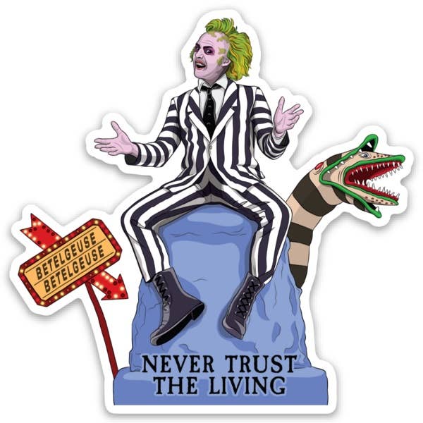 Beetlejuice Stol Aldrig på de Levende Die Cut Sticker for engroshandel hos THE FOUND