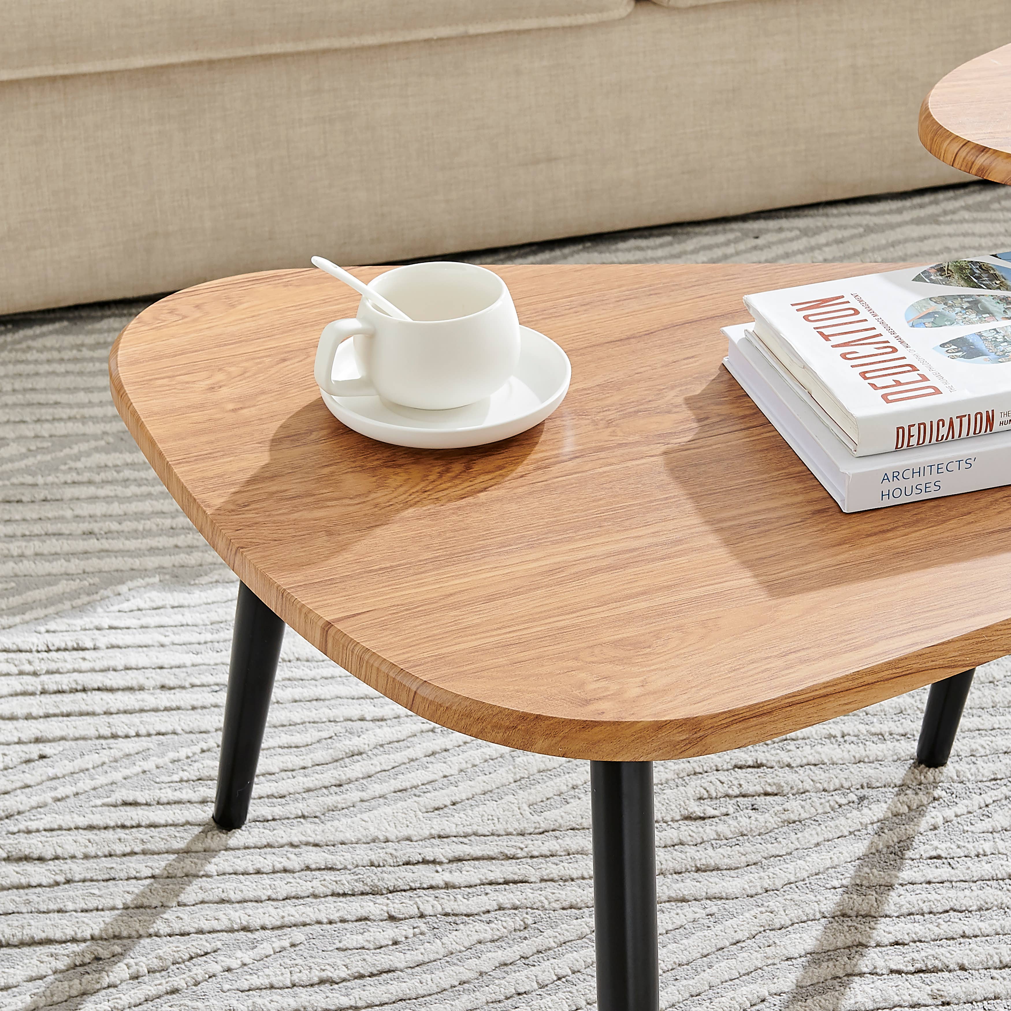 Danya B - Vente Tables basses - Ensemble de 2 tables basses semi-emboîtables ovales en forme de goutte d'Aurora7