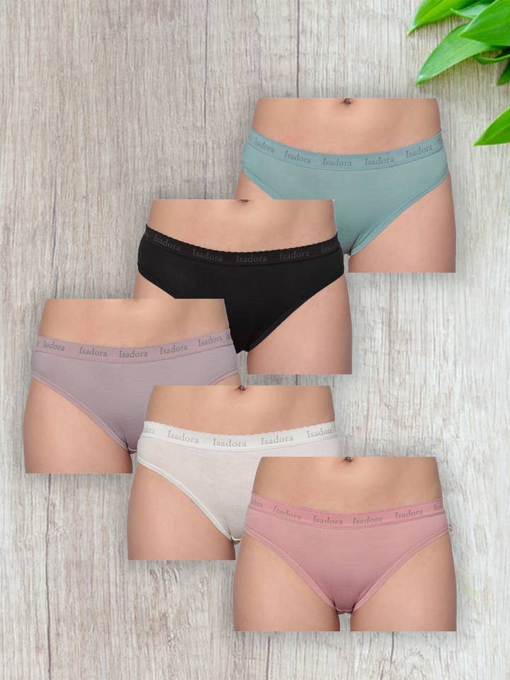 Isadora, Tipi toe, & James Fiallo - Wholesale Underwear - Women's - Isadora Women's 5 Pack Cotton Bikini Underwear4