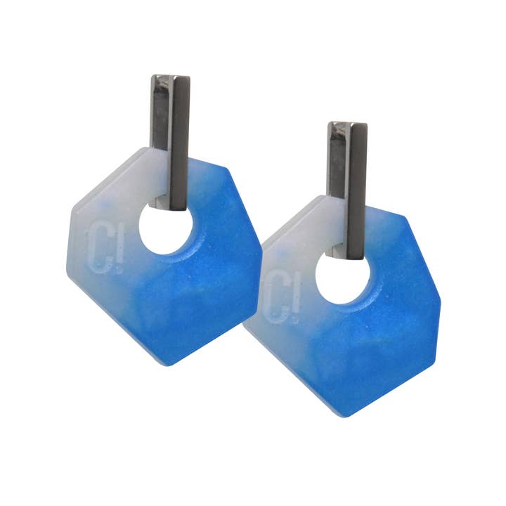 Aros de epoxi hechos a mano nacarados y azules para venta al por mayor de Color Manifesto