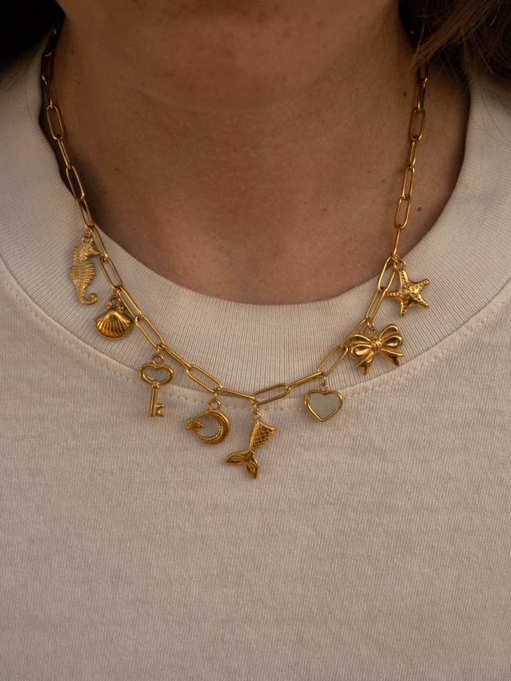 Mermaid Charm Necklace for wholesale by Hunter & Hare