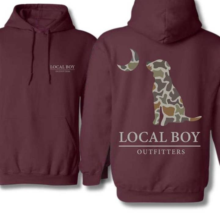 TheKingShirt - Wholesale Graphic Sweatshirt - Women's - Local Boy Outfitters Hoodie - Camouflage Dog Outdoor Style