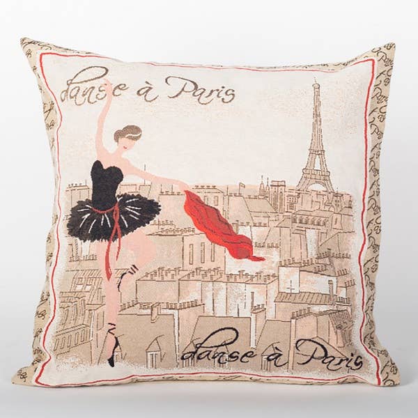 Federa per cuscino da 45,7 x 45,7 cm con motivo «Ballerina di Parigi» per la vendita all'ingrosso da parte di Forpost Trade Inc