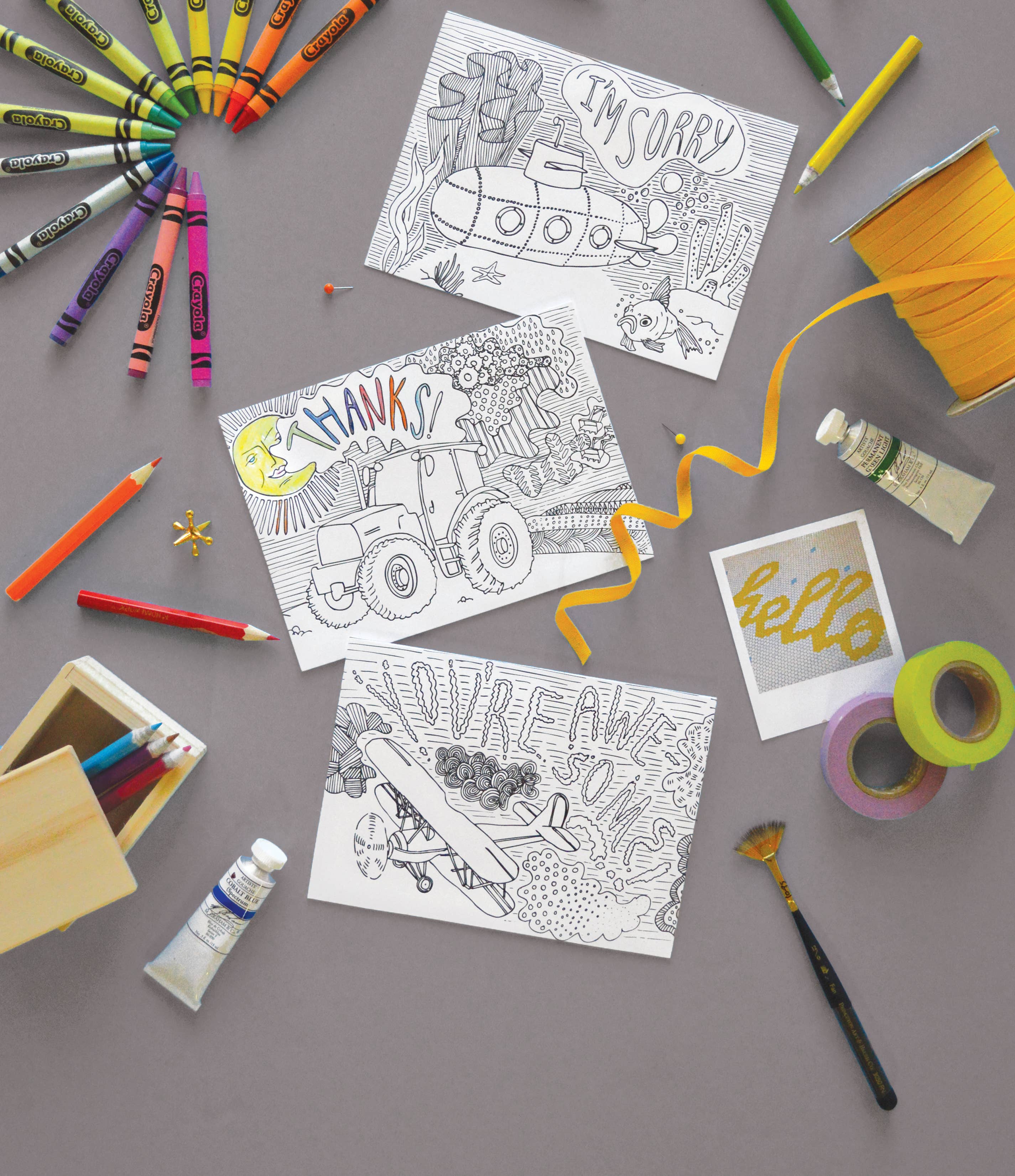 Wild Ink Press - Wholesale Coloring Book - Kids & Baby - Plane Awesome Card | Kids Coloring Cards1