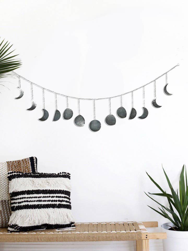 Suspensão na parede da fase da lua - prata por atacado de Skadmas