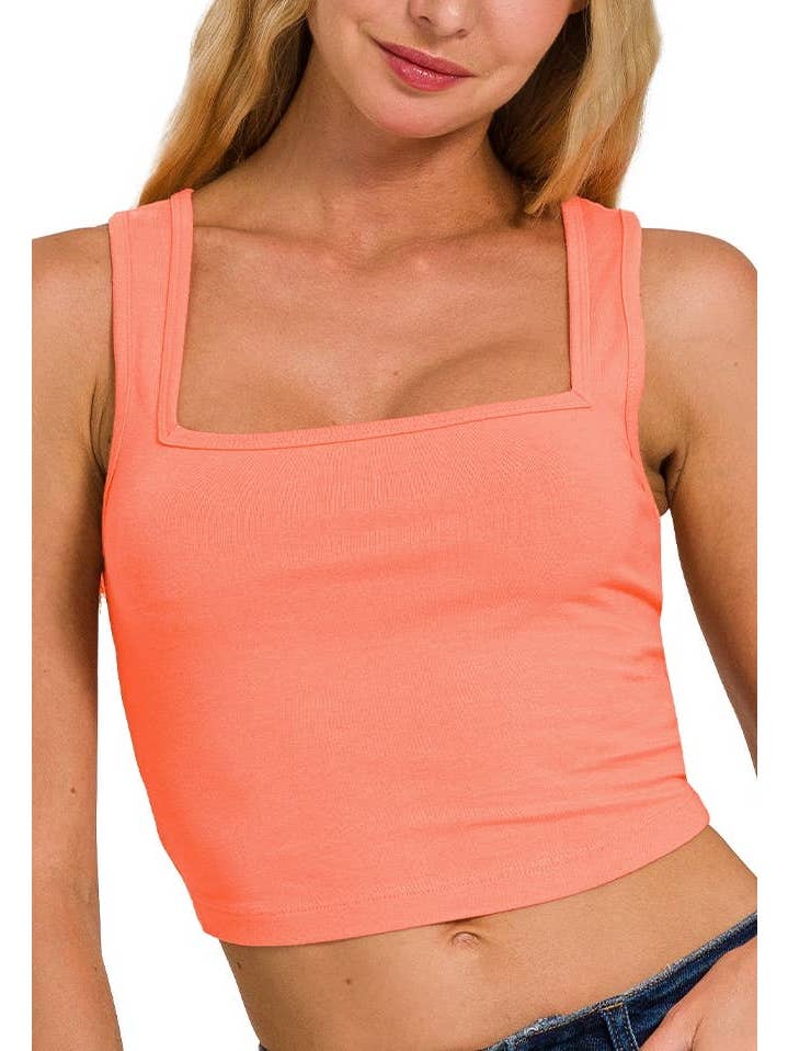 Vanilla Monkey - Vendita all'ingrosso Canotta - Donna - Canotta corta in cotone con scollo quadrato4