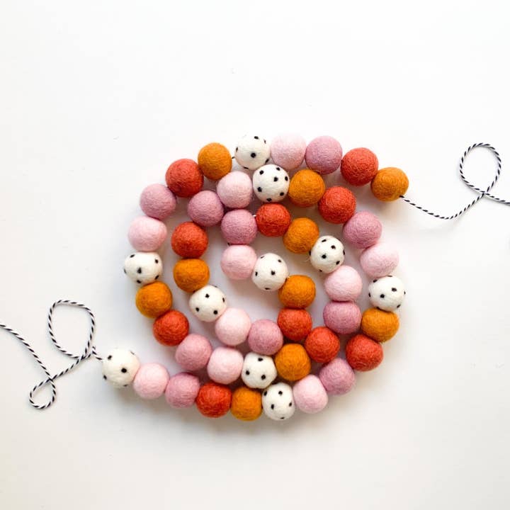 Pearl & Jane - Wholesale Bunting/Garland - Golden Fall Felt Ball Garland0