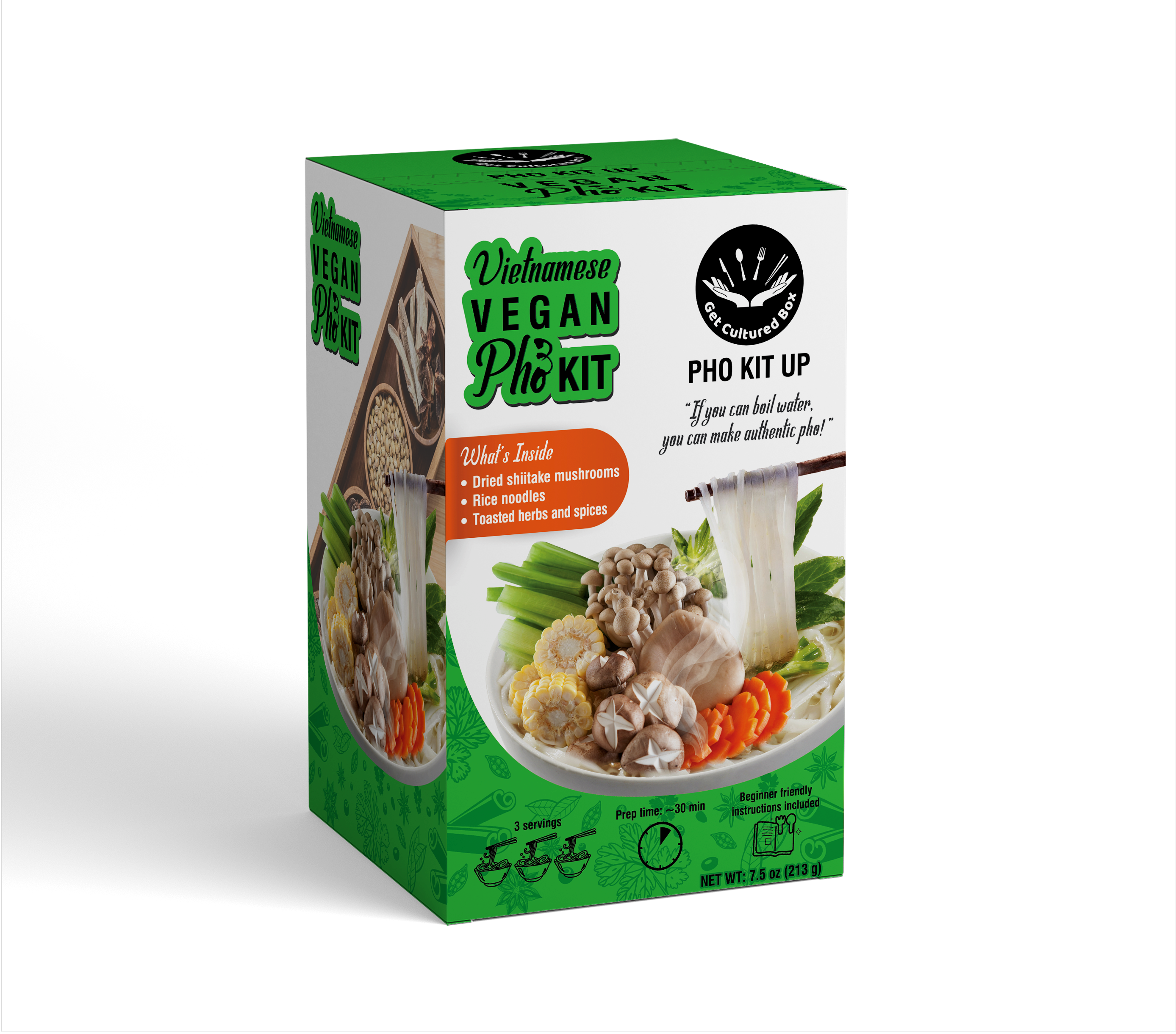 Get Cultured Box - Wholesale DIY Food Kit - DIY Pho Kit 3 Serving (Chicken, Beef, Vegan)2