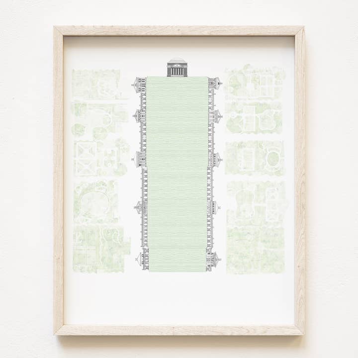University of Virginia The Lawn Campus Map ART PRINT for wholesale by Turn-of-the-Centuries