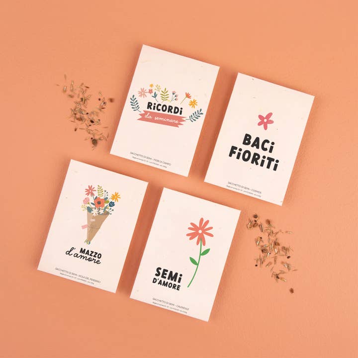 La Fabrique à Sachets - Wholesale Stationery/Notecard Set - Baci Fioriti - Cosmos seed packets1