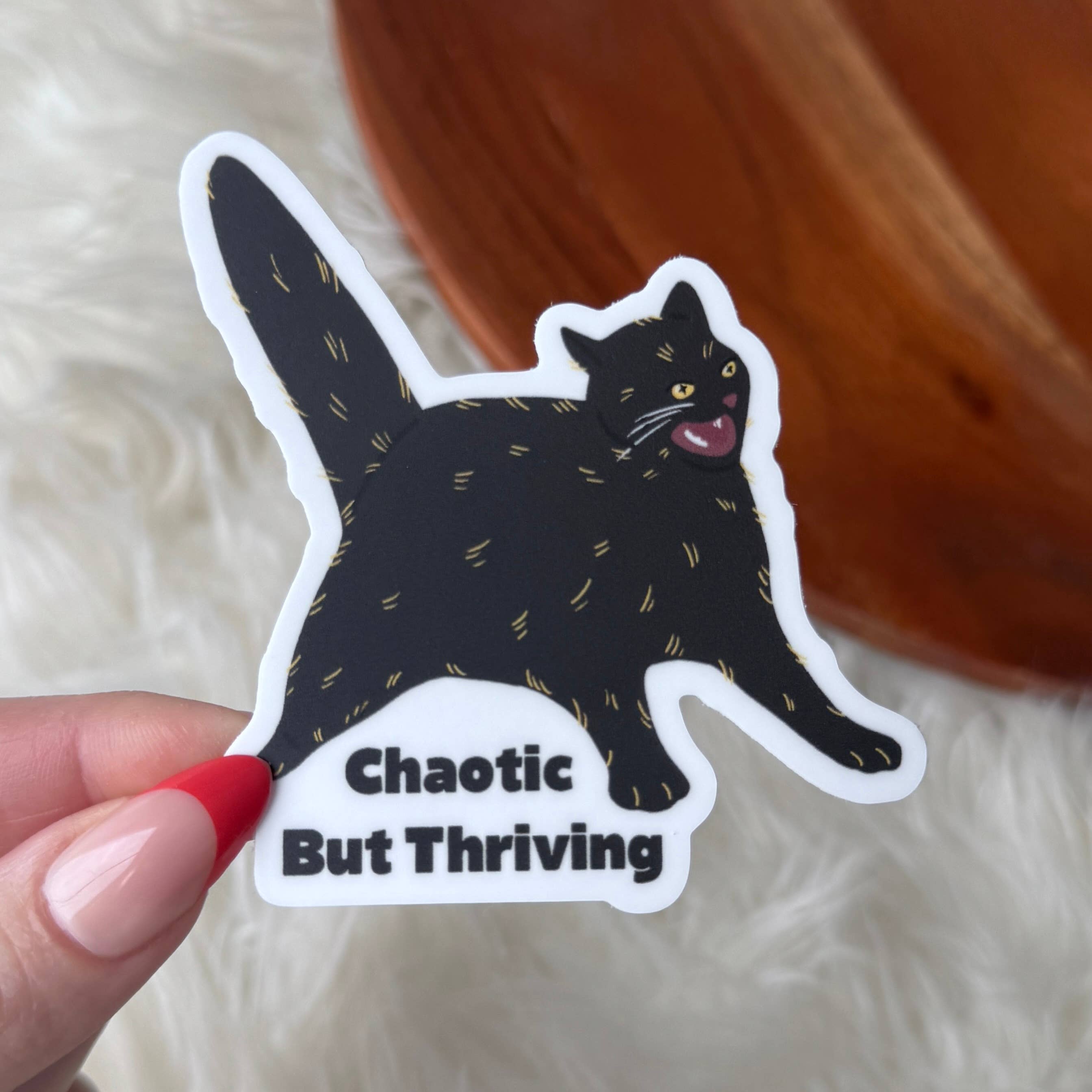 Big Moods - Wholesale Sticker - Chaotic But Thriving Anime Cat Sticker