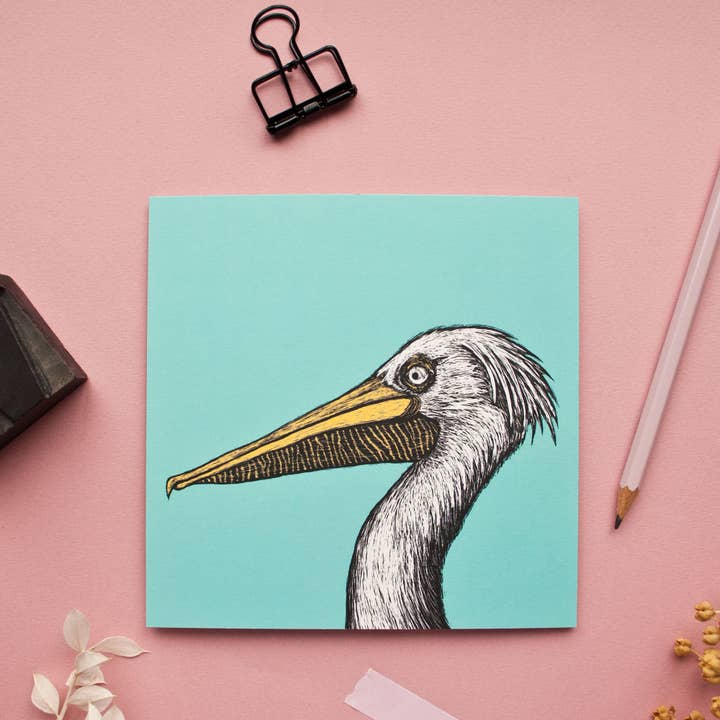 Postcard Pelican for wholesale by Katja Rub