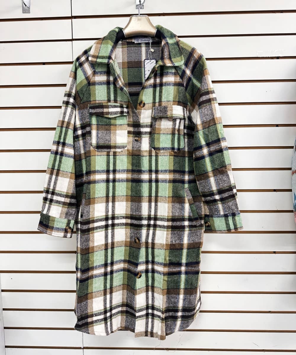 DESHENG ENTERPRISE – Großhandel Mantel - Damen – KARIERTER FLANELLMANTEL, JACKE, BRAUN4