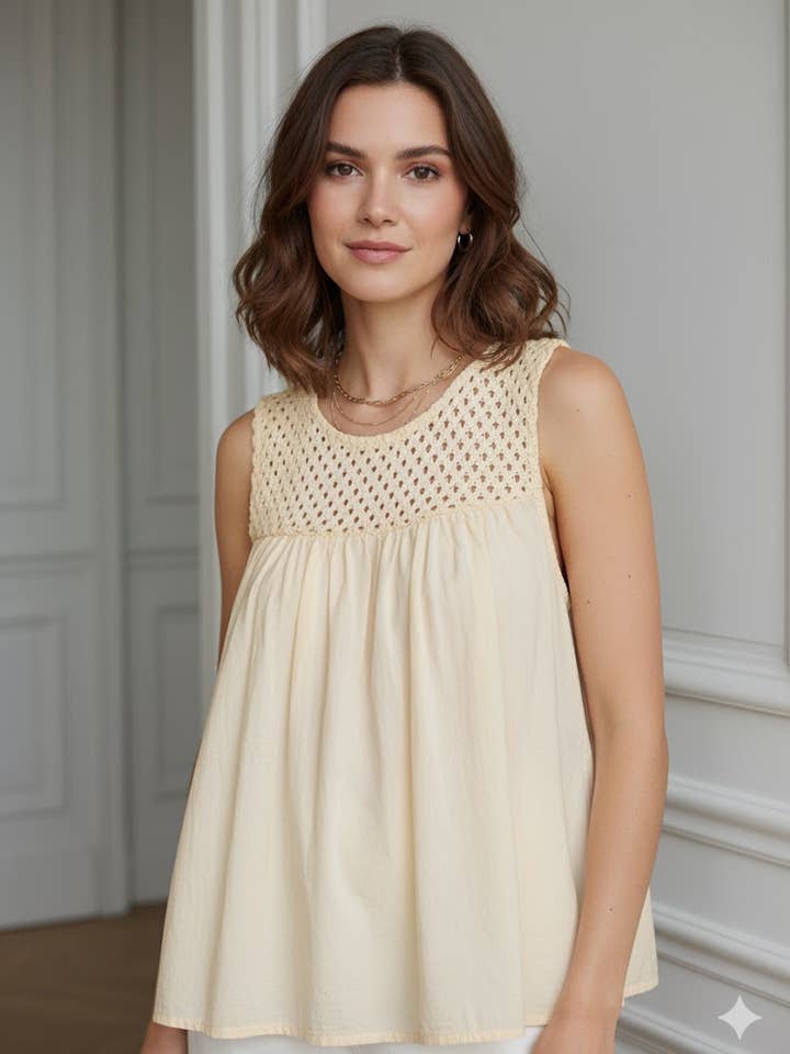 Women's Flared Sleeveless Top for wholesale by SUNNY STUDIO