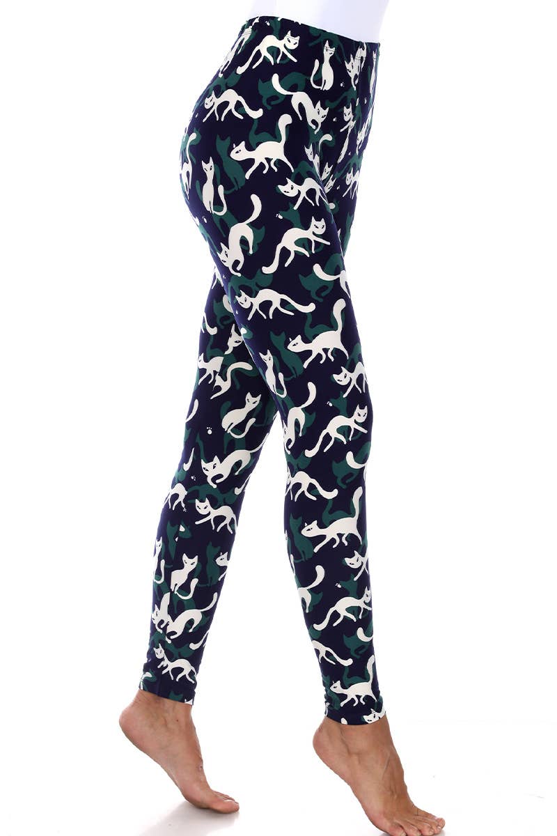 WHITE MARK - Wholesale Leggings - Dames - Superzachte legging met hoge taille met kattenprint8