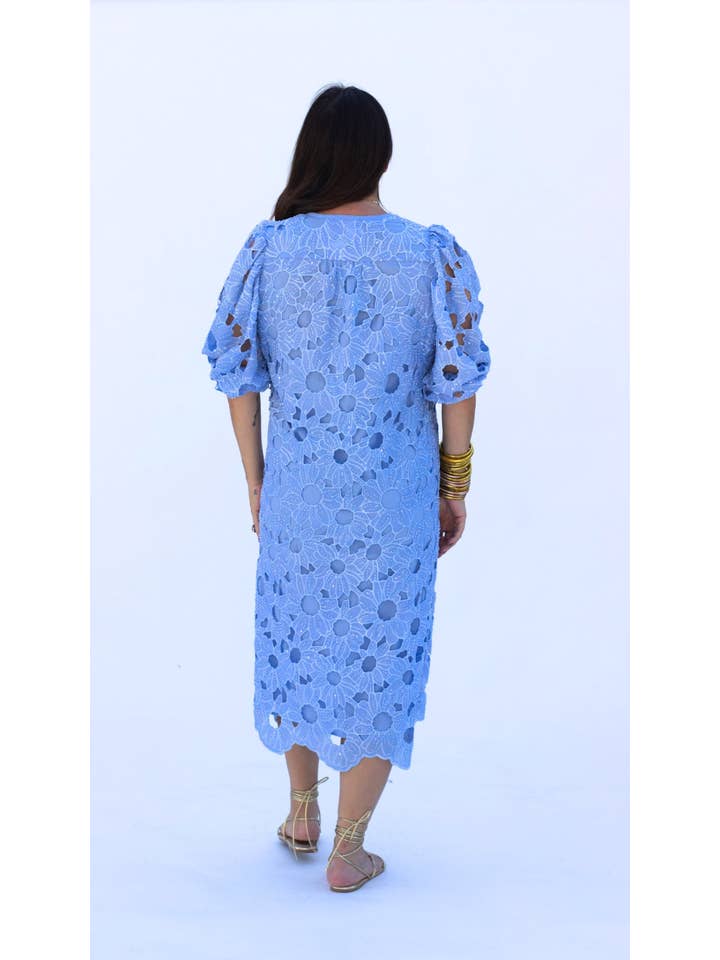 BuddyLove - Wholesale Dress - Women's - Pamela Poppy Blue Beaded Floral Lace Maxi Dress2