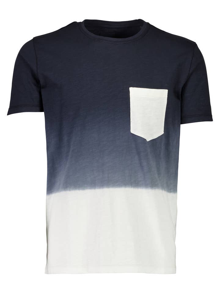 NAVY Gradient Contrast Pocket Tee S/S Style: 30-423005US for wholesale on Faire
