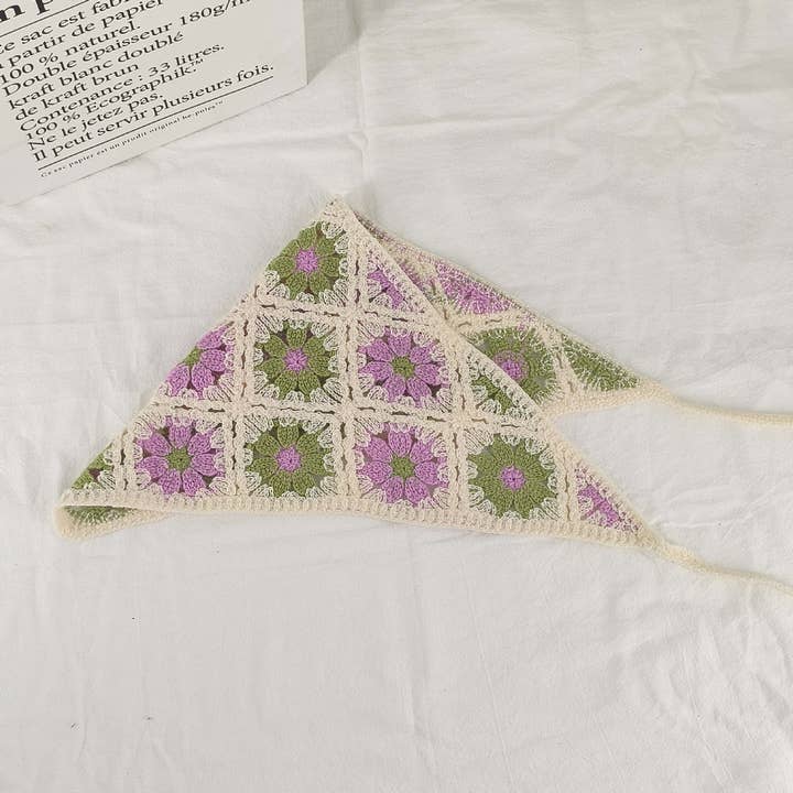 MKS America - Wholesale Bandana - Women's - Cherry Strawberry Floral checkered Crochet Bandana -56colors43