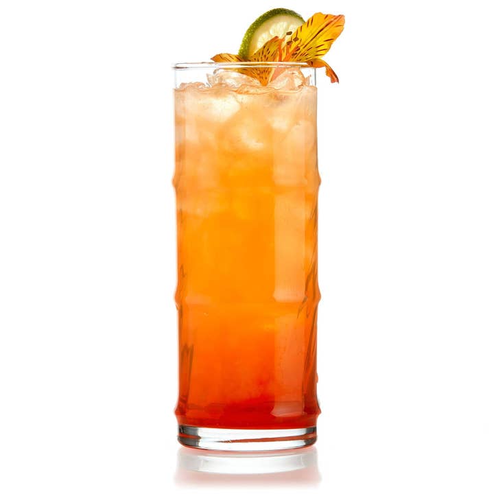 Libbey - Wholesale Cocktail/Liquor Glass - Libbey Tiki Bamboo Hi-Ball Glasses, 16-ounce, Set of 4