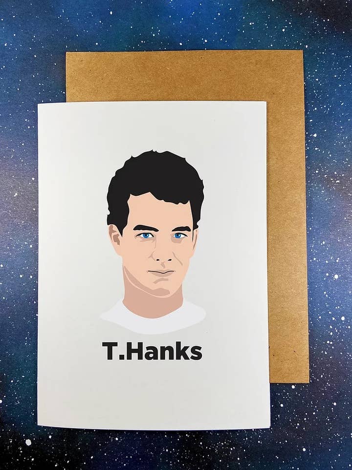 Carte de vœux de remerciement Tom Hanks « T.Hanks » pour la vente par The Red Swan Shop